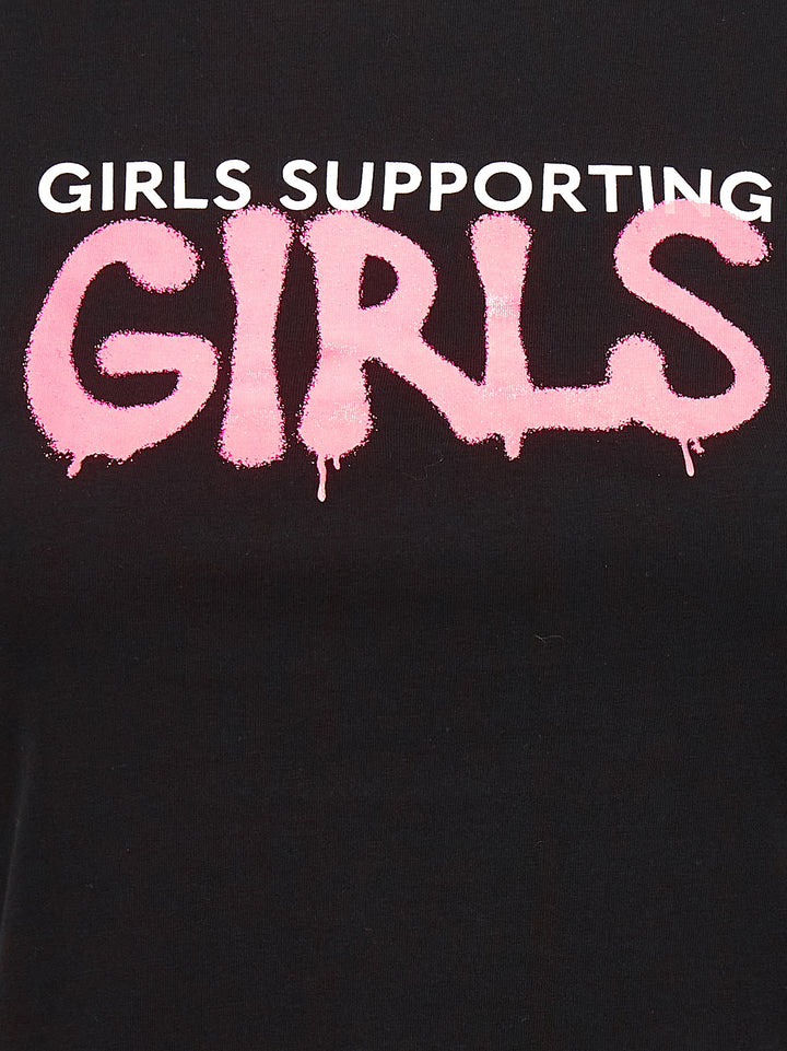 Girls Supporting Girls T Shirt Nero