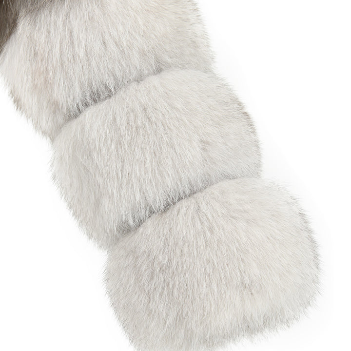 Giacca Bon Bianca Naturale in Pelliccia di Volpe