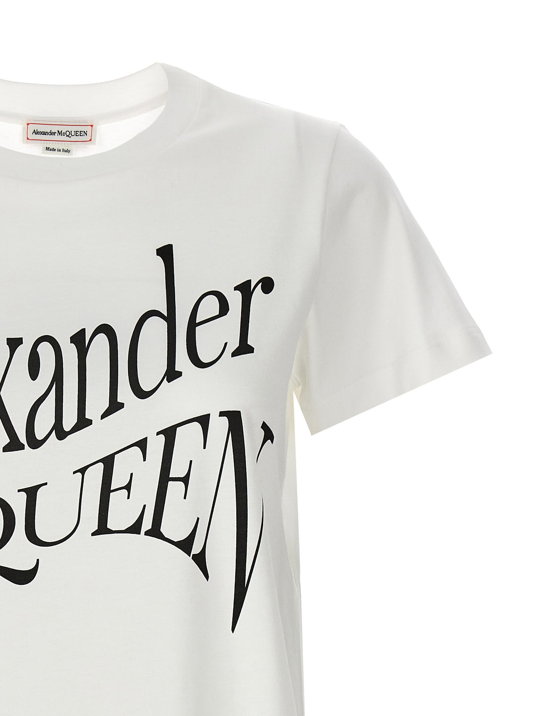Mcqueen Logo Print T shirt - Bianco/Nero | 9bf34c18e27b33e3d6ea40fd2ebc92b158bca4ad