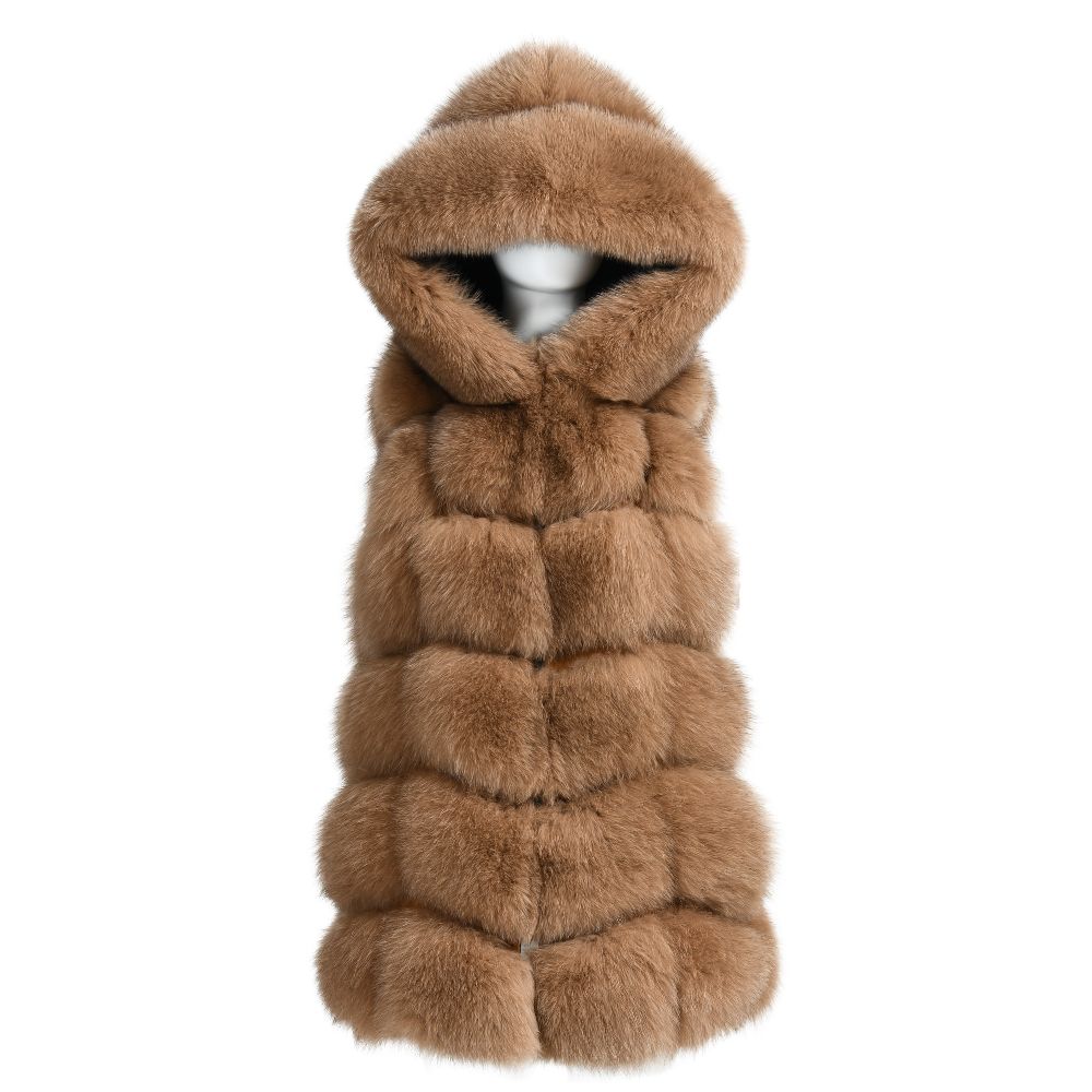 Chaleco Poppy Camel de Piel de Zorro