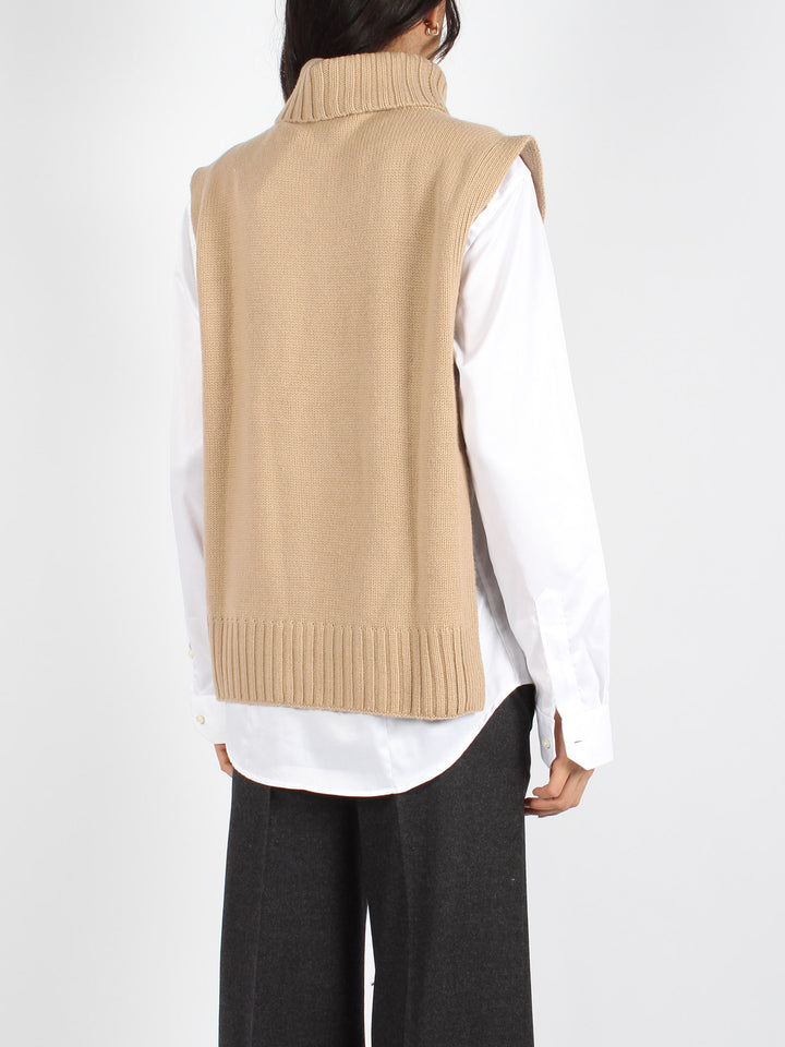 Poncho turtleneck sweater