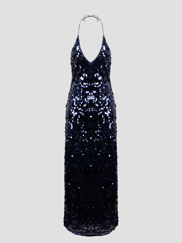 Night sequins long dress