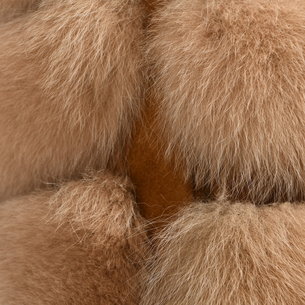 Gilet Roxanne Camel in Pelliccia di Volpe