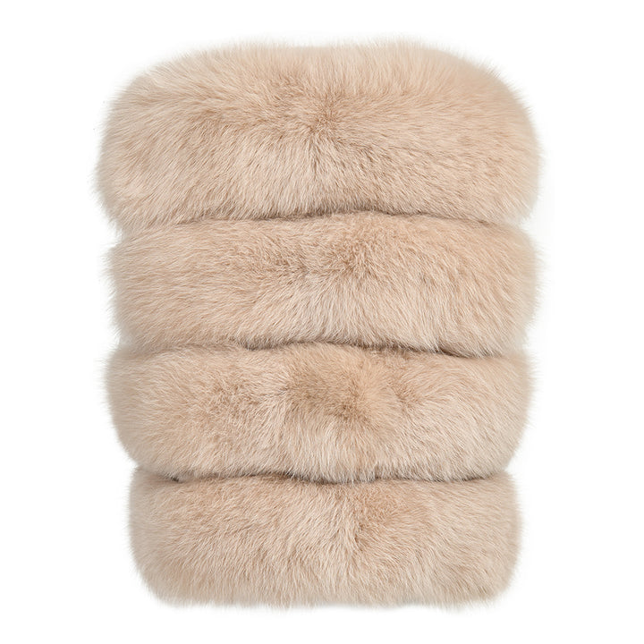 Gilet Ami Beige in Pelliccia di Volpe