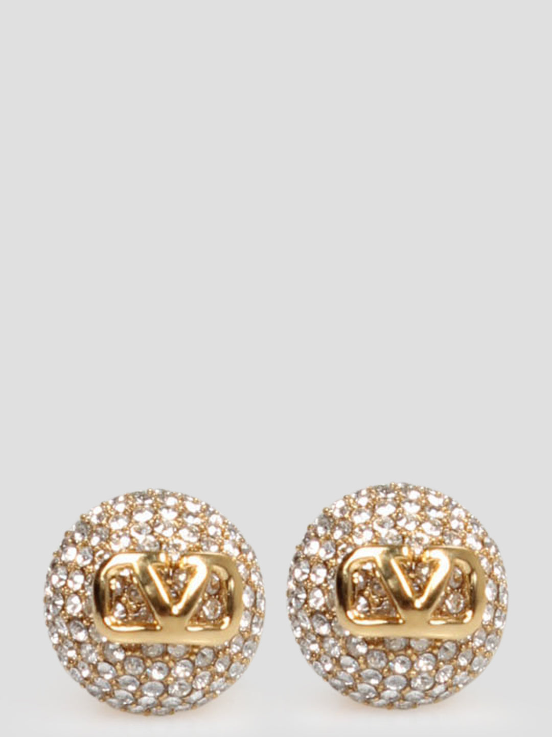 Vlogo signature metal and swarovski crystal earrings