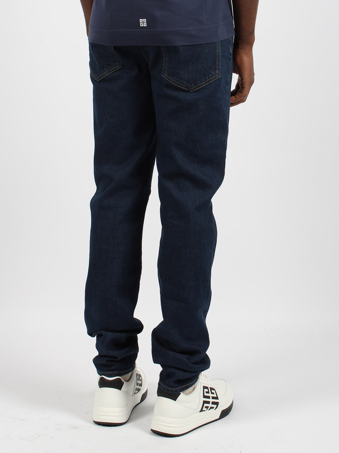 Indigo blue denim jeans
