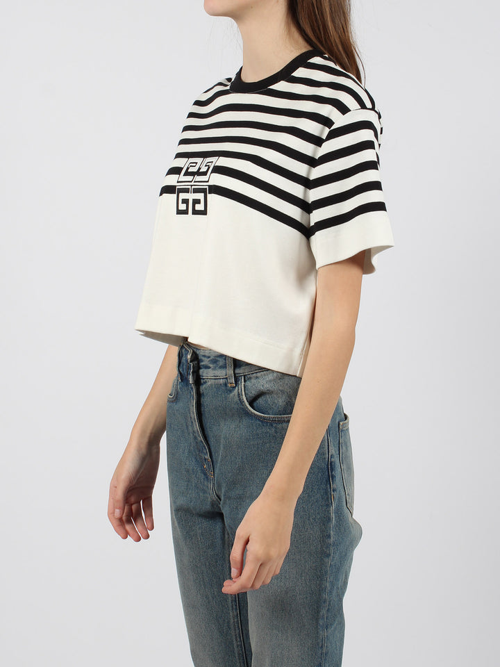 4g stripes cotton t-shirt