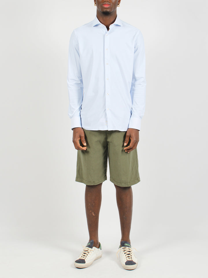 Linen cotton blend shorts