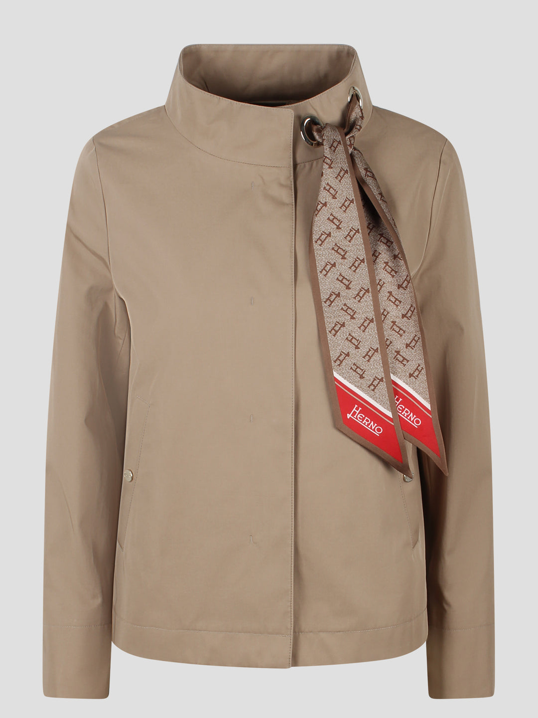 Light cotton canvas jacket with scarf