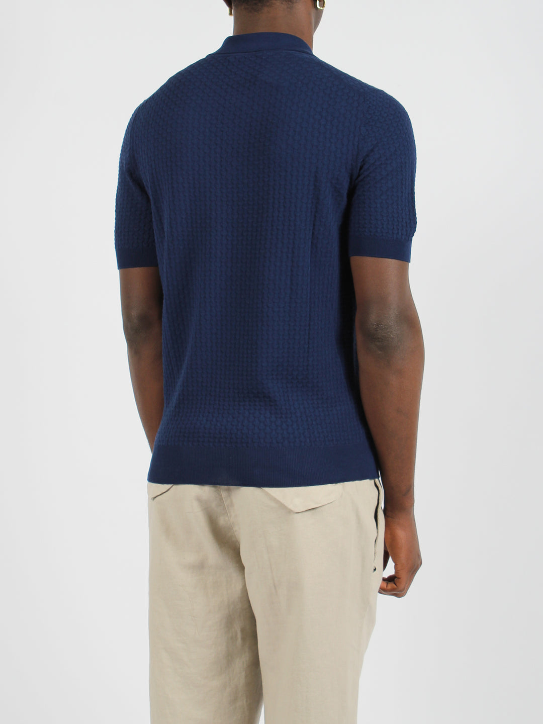 3d knit polo shirt