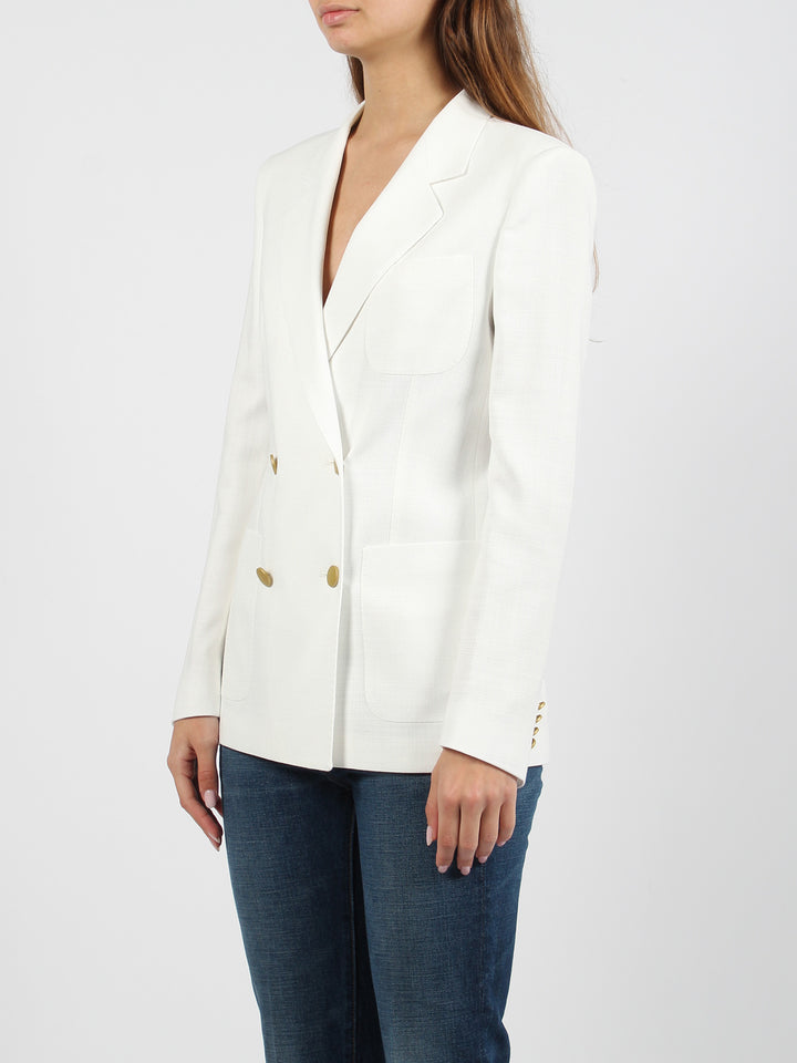 Canvas double-breasted blazer