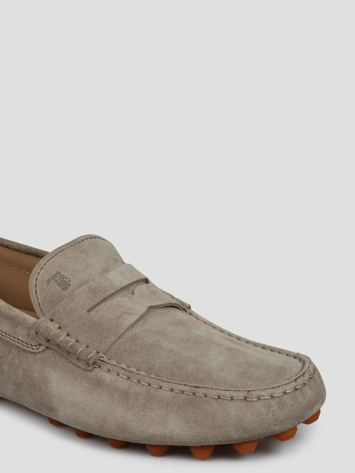 Suede gommino bubble loafers