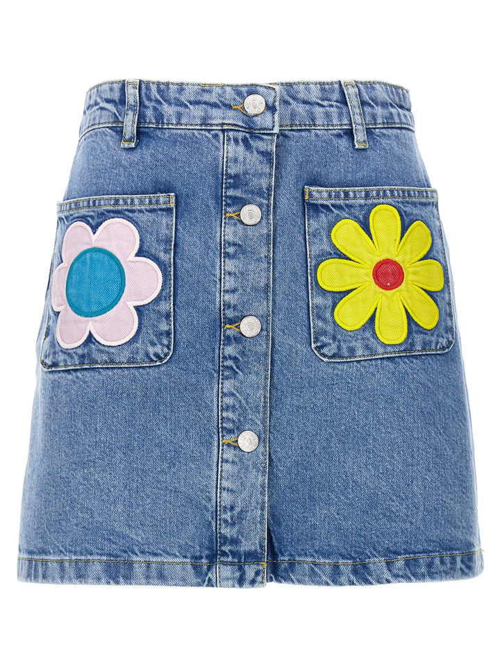 Floral Embroidery Skirt Gonne Celeste