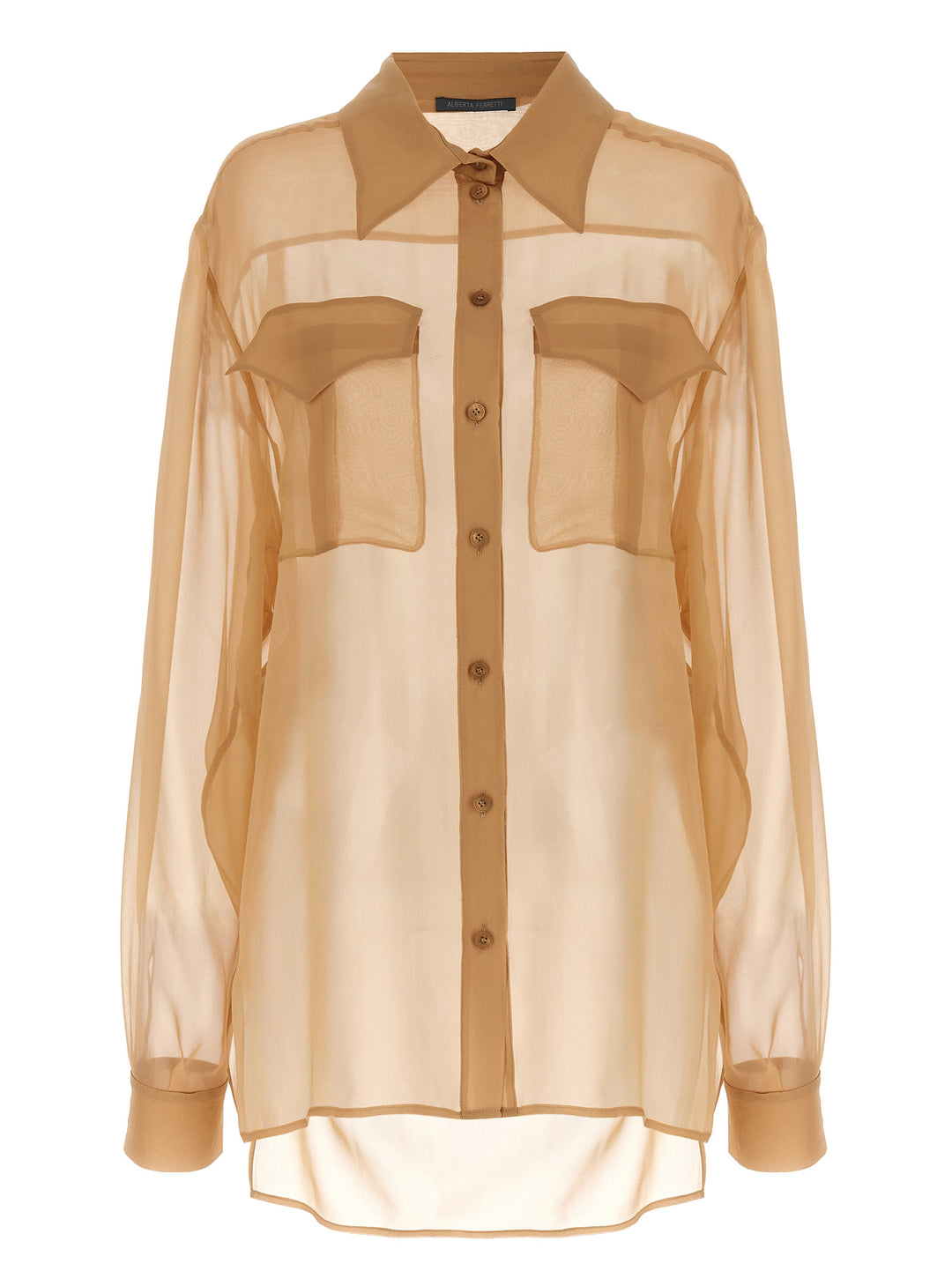 Alberta Ferretti Chiffon Shirt Camicie - Beige | 5b1f319cfa42d209ec50856e005a45917cf38fd1