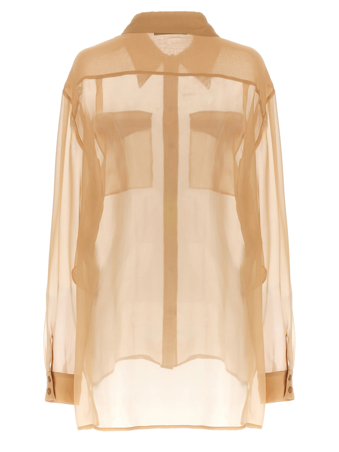 Alberta Ferretti Chiffon Shirt Camicie - Beige | f05d08207bfbb91b710f23d99527b07f33ab391c