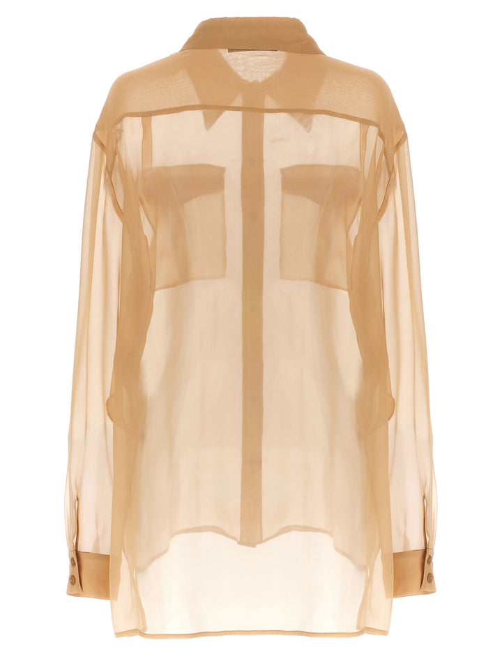 Alberta Ferretti Chiffon Shirt Camicie - Beige | f05d08207bfbb91b710f23d99527b07f33ab391c
