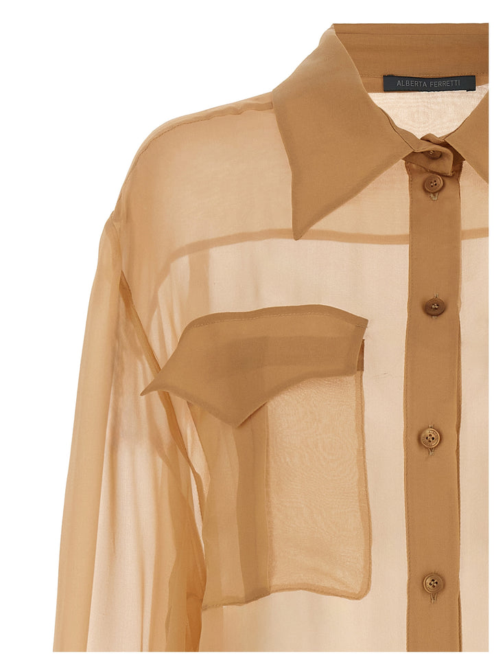 Alberta Ferretti Chiffon Shirt Camicie - Beige | 3fbe5486440e1b0ac20d8ce9f65fae84f4700c66