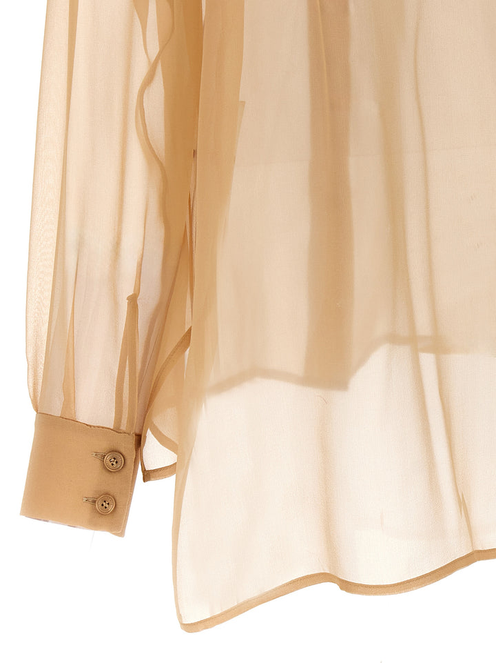 Alberta Ferretti Chiffon Shirt Camicie - Beige | 1e2304f104815048c53a8be63d87480f7ce291f0
