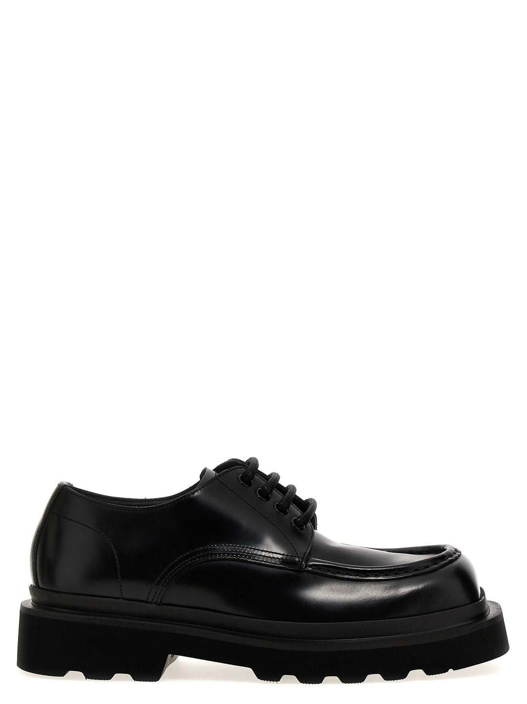 Brushed Leather Derby Stringate Nero