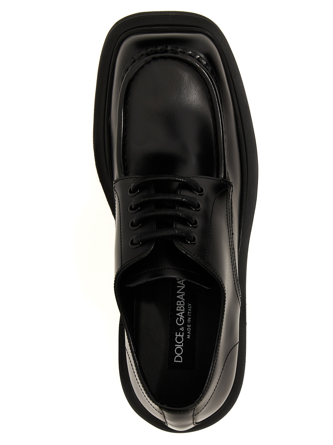 Brushed Leather Derby Stringate Nero
