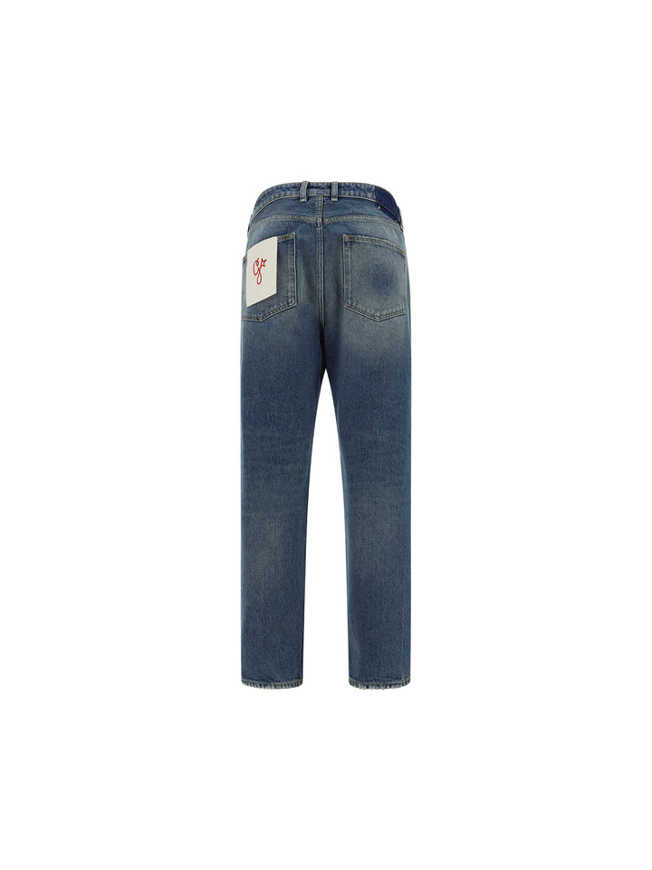Jeans in cotone con etichetta amovibile