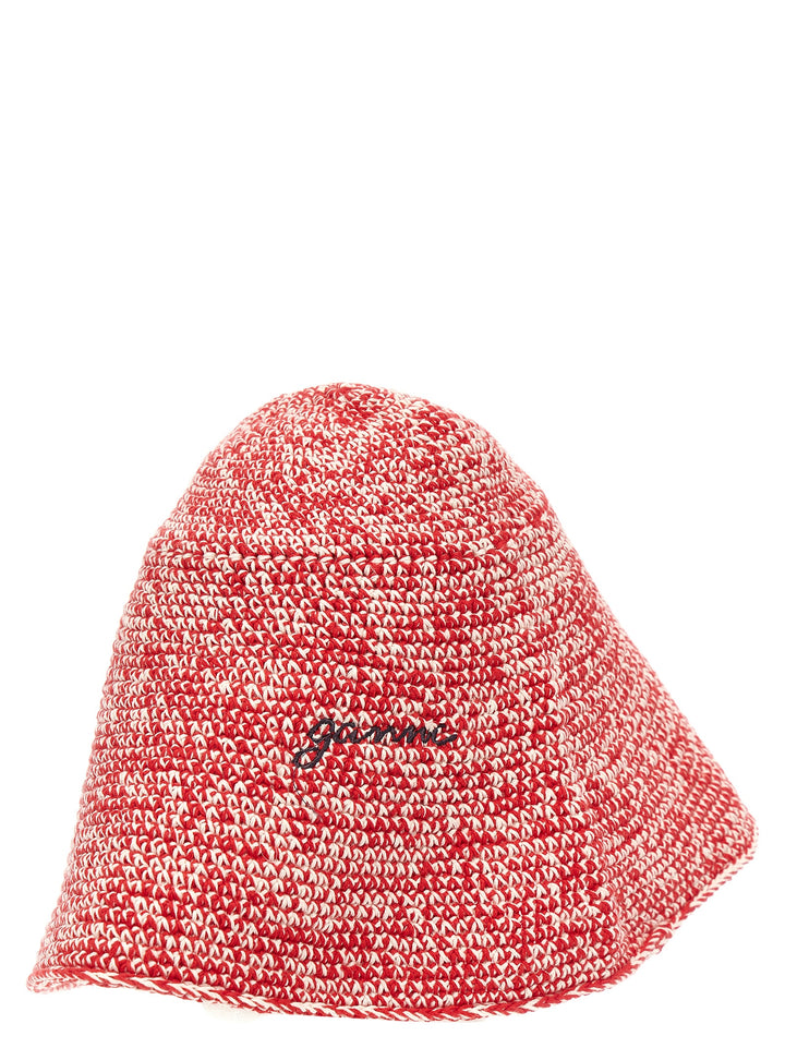Bucket Hat Crochet Logo Embroidery Cappelli Rosso