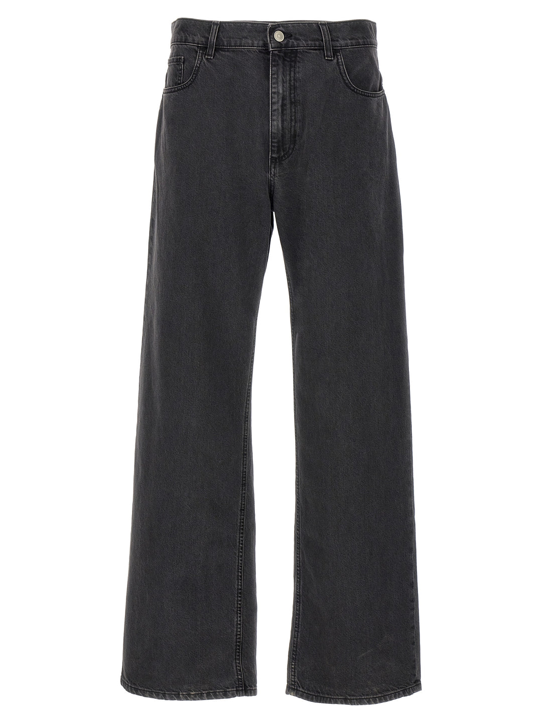 Wide Leg With Buckle Jeans Nero