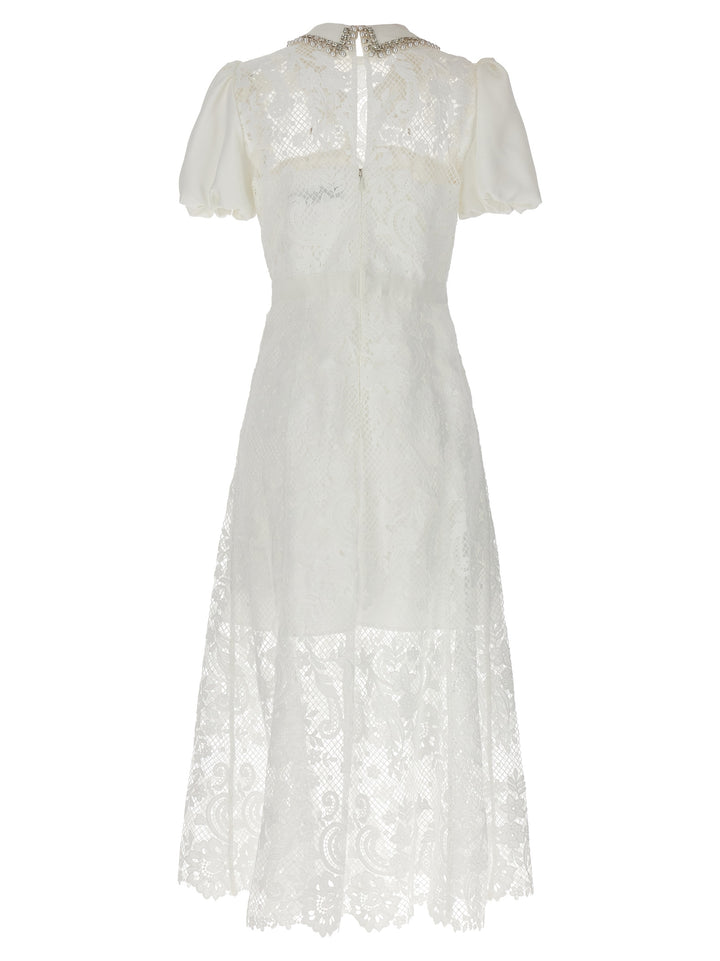 Lace Midi Dress Abiti Bianco