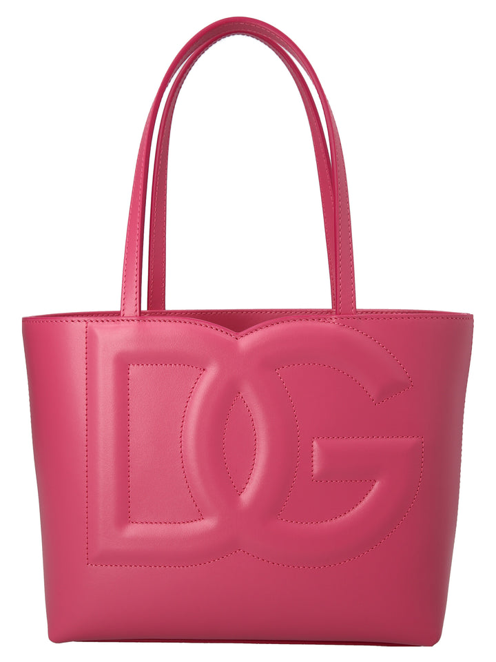 Small Logo Shopping Bag Tote Fucsia