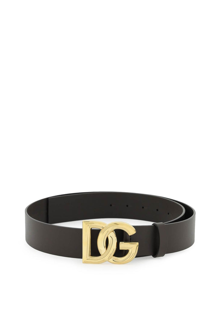 Cintura In Cuoio Lux Con Fibbia Dg - Dolce & Gabbana - Uomo