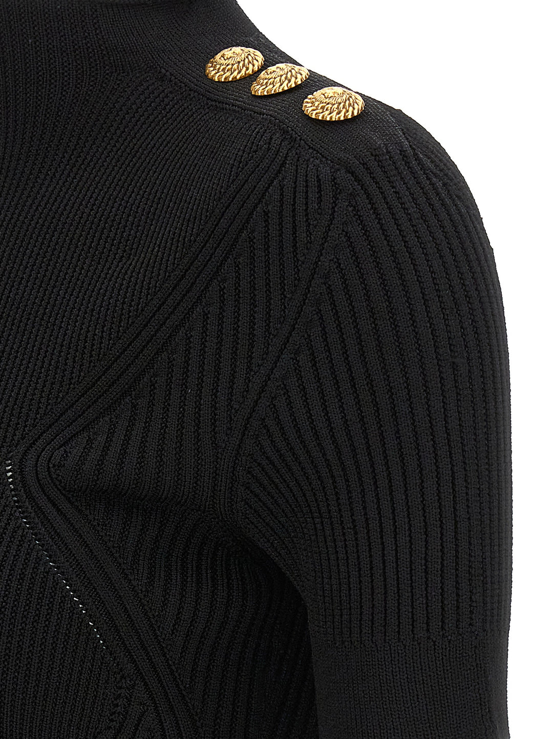 Ribbed Knit Top Top Nero