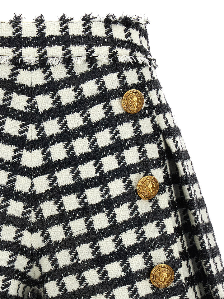 Tweed Shorts Bermuda, Short Bianco/Nero