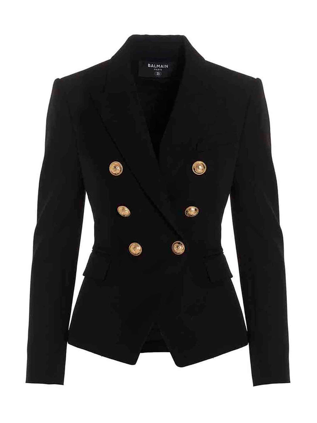 Double Breast Blazer Jacket With Logo Buttons Giacche Nero