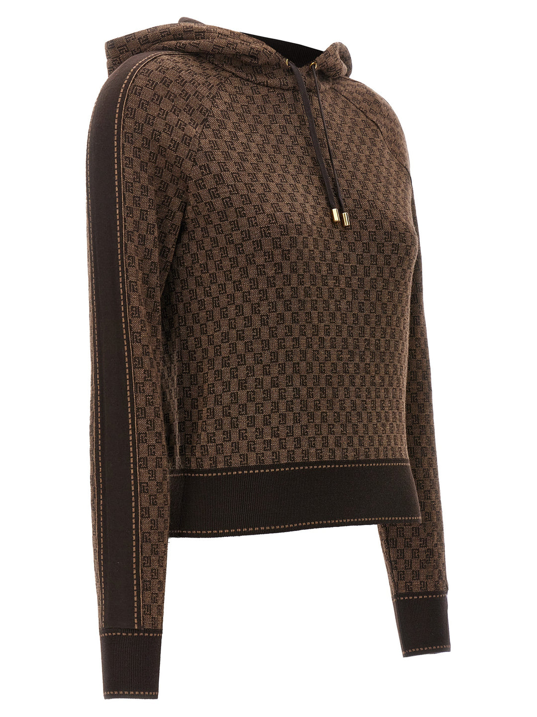 Monogram Hooded Sweater Maglioni Marrone