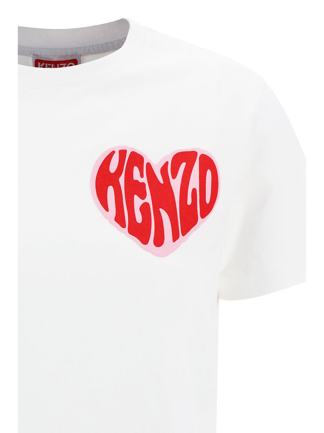 T-shirt in cotone biologico con stampa Kenzo Hearts