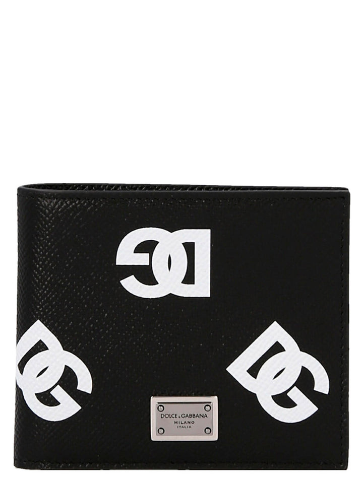 Logo Leather Wallet Portafogli Bianco/Nero