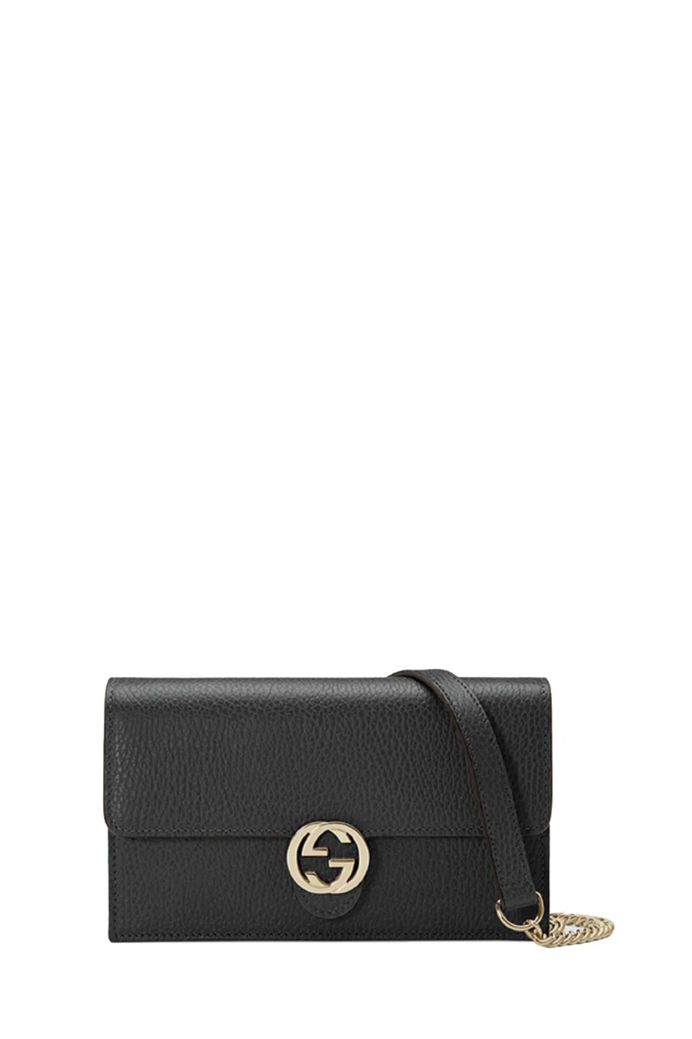 Gucci Borsa tracolla GG small pelle nero con Logo Donna Wanan Luxury