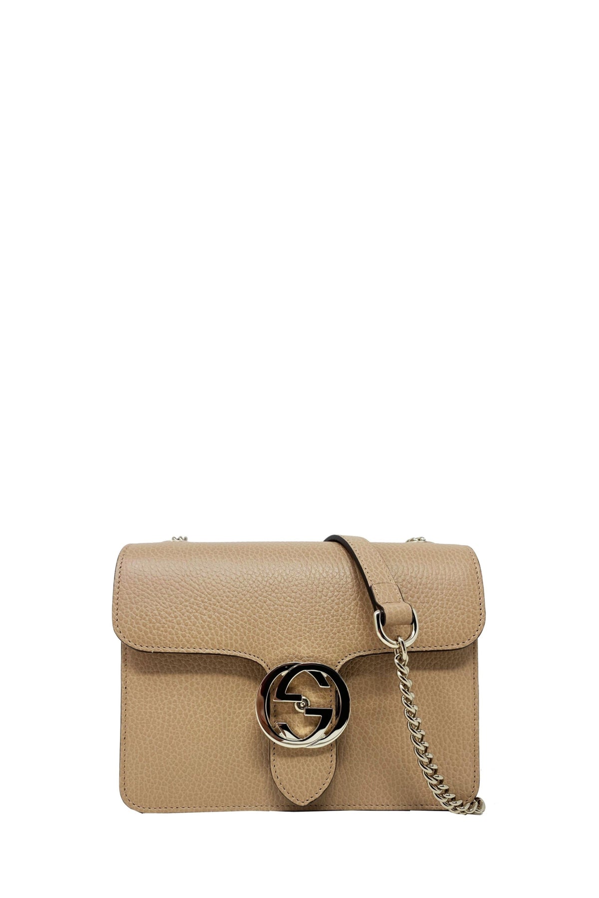 Gucci Borsa Interlocking tracolla GG pelle beige Donna Wanan Luxury
