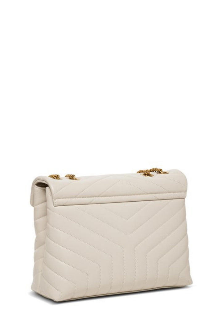 Borsa Loulou Small in Pelle Bianca