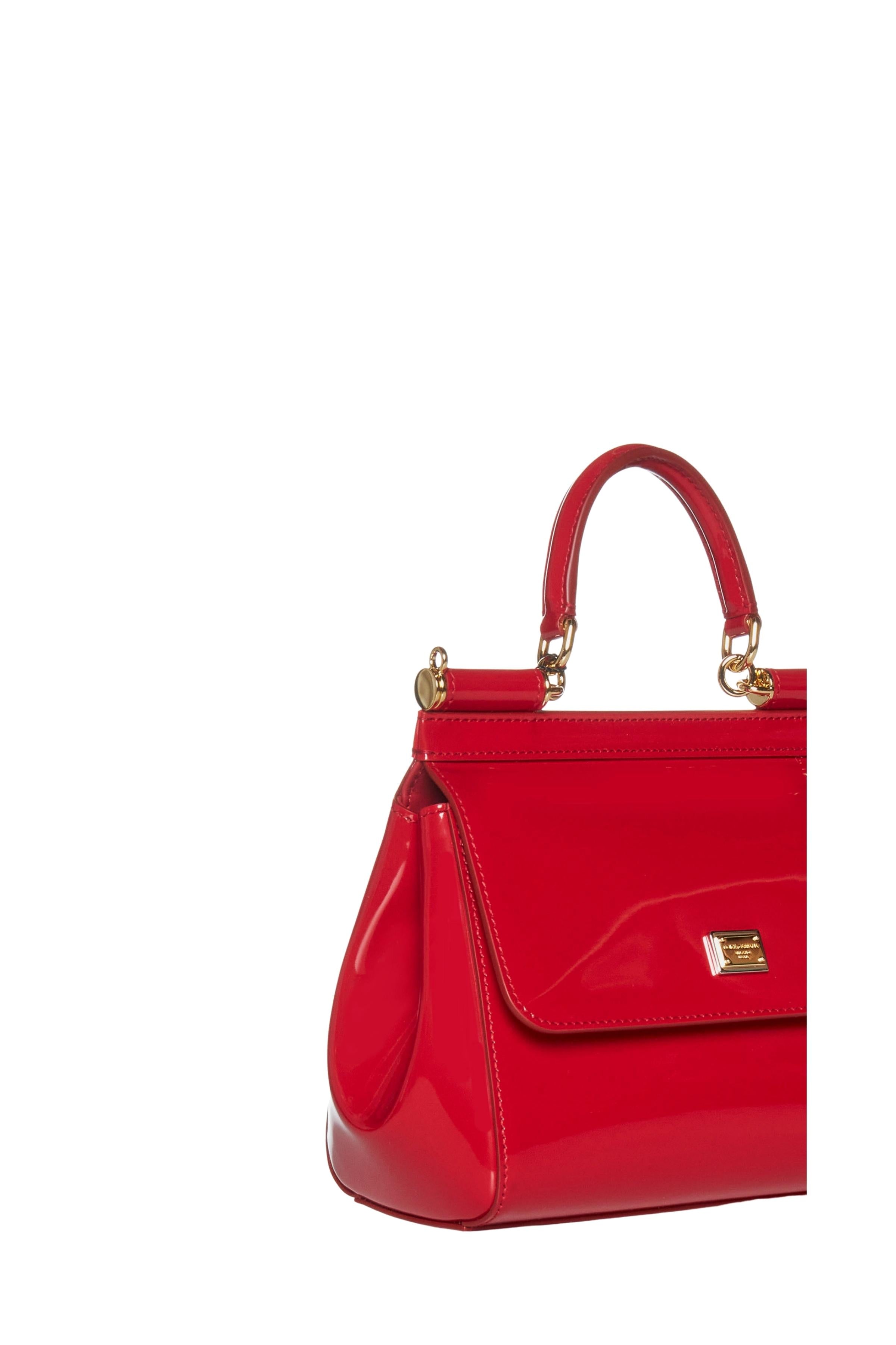 Borsa Sicily Piccola in Pelle in Vernice Rossa