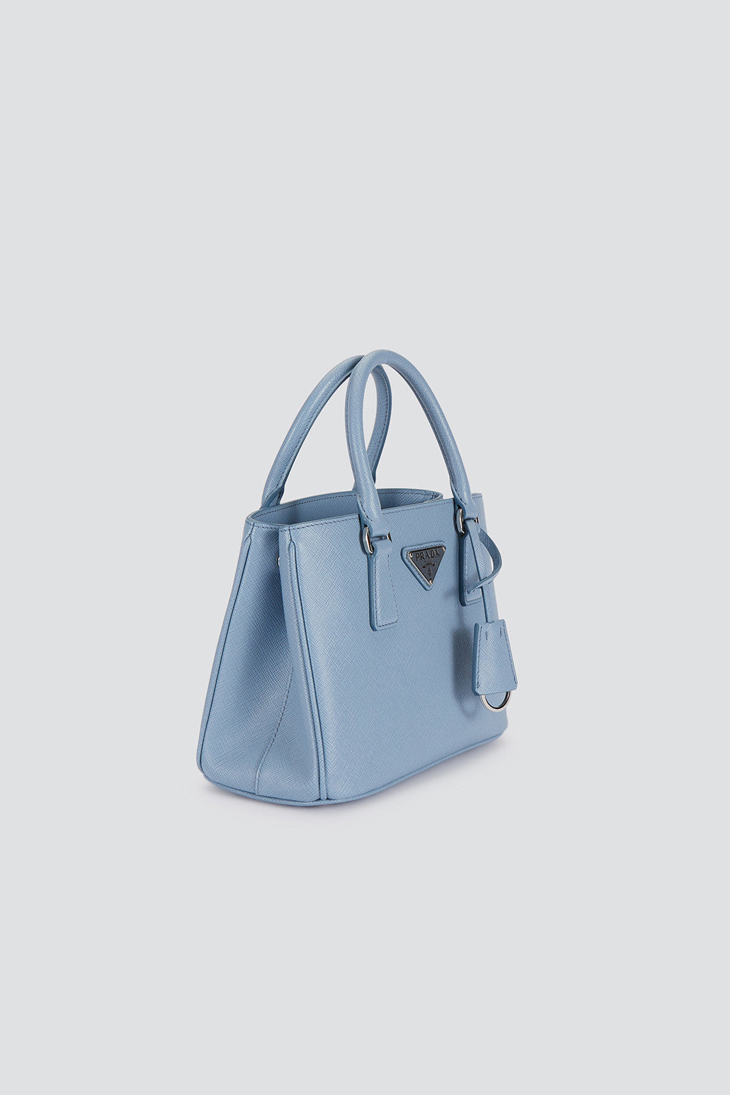 Borsa a mano saffiano azzurra