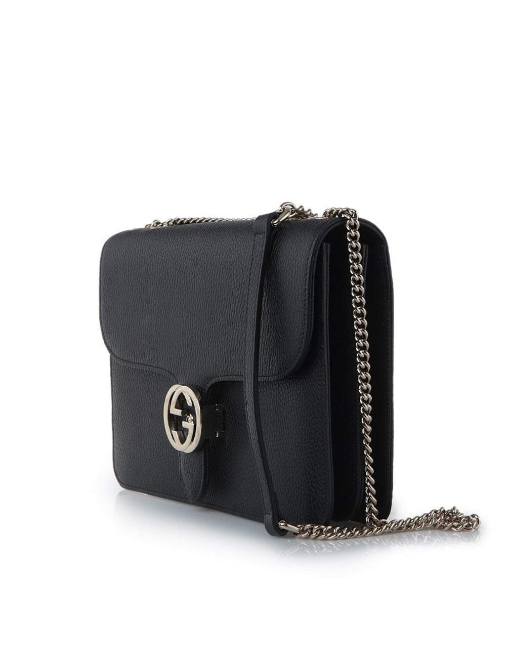 Gucci  Borsa tracolla GG pelle nero con chiusura metallica - Donna – Wanan  Luxury