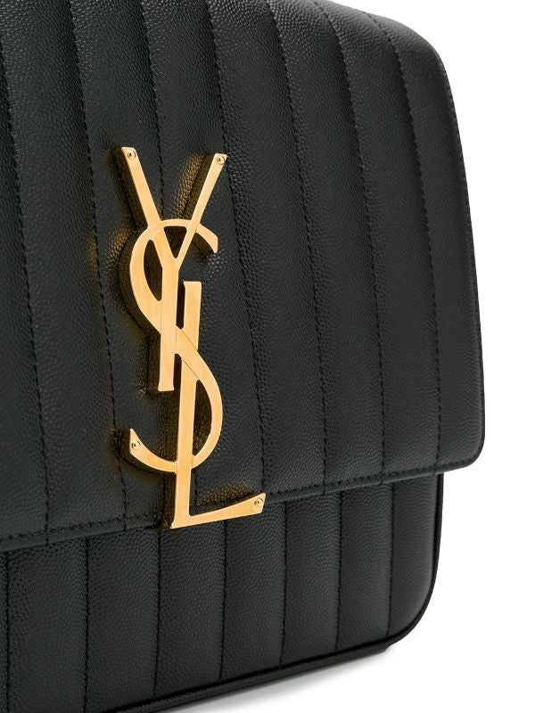 Borsa tracolla Vicky pelle nera-Saint Laurent-Wanan Luxury