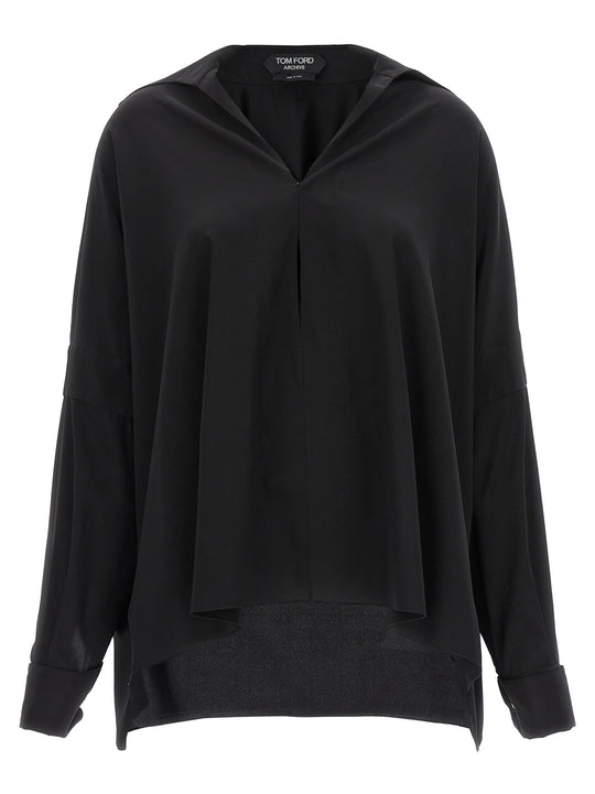 Crepe De Chine Shirt Camicie Nero