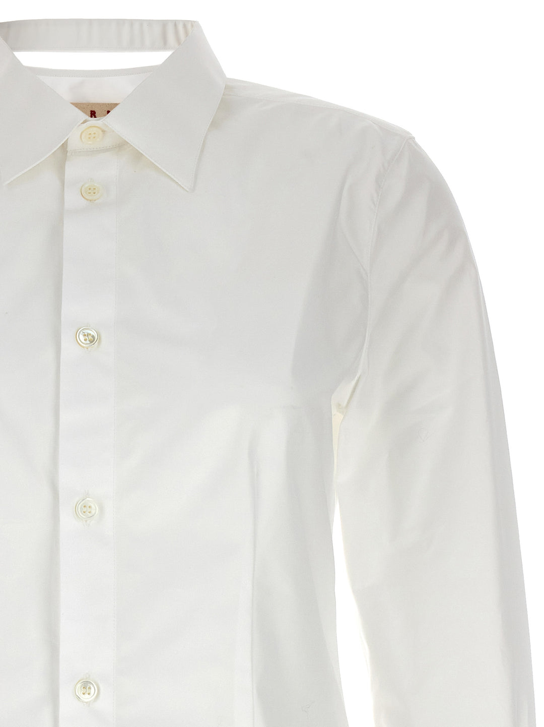 Cut-Out Collar Shirt Camicie Bianco