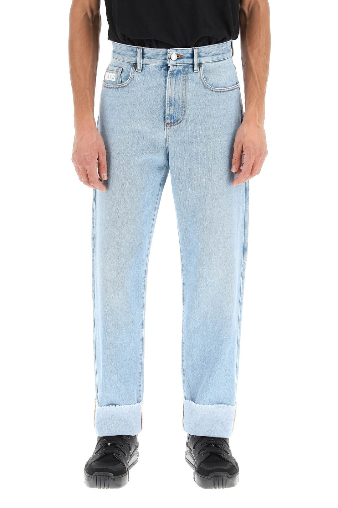 Jeans Cropped Patch Logo - GCDS - Uomo
