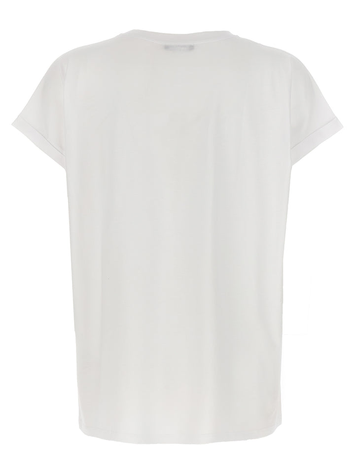 Flocked Logo T Shirt Bianco/Nero