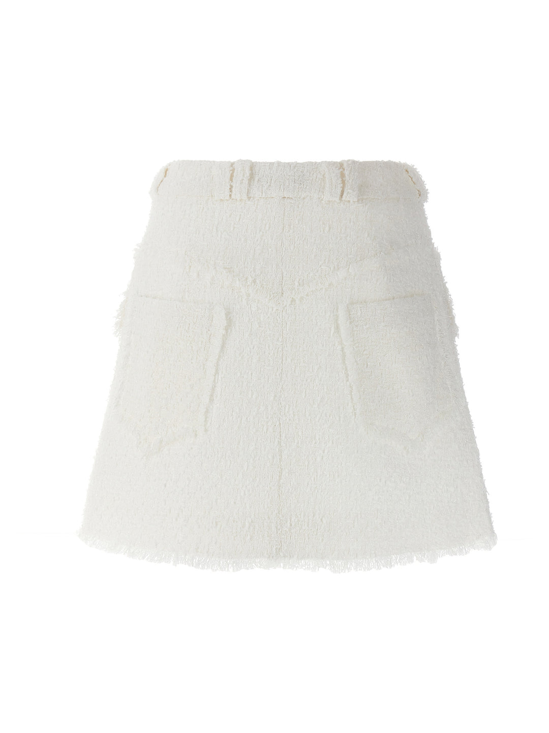 Tweed Mini Skirt Gonne Bianco