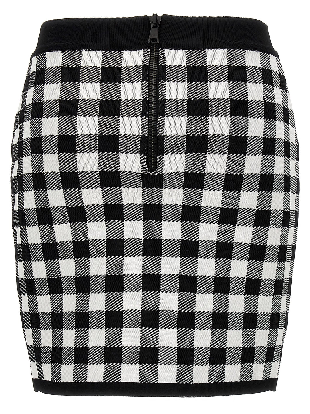 Logo Button Vichy Skirt Gonne Bianco/Nero