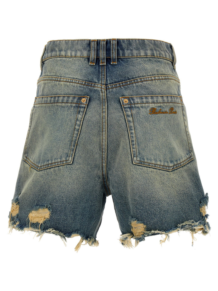 Vintage Denim Shorts Bermuda, Short Blu
